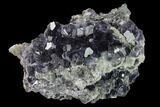 Purple Cuboctahedral Fluorite Crystals on Quartz - China #146956-1